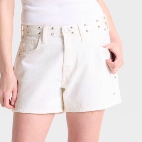 Universal Thread Pants - 90s Bagggy Studded White SZ8 Women's Jean denimfestival  summer Shorts NWT